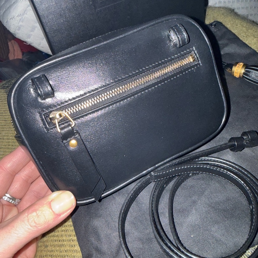 /traded/💯 YSL Lou Linen Canvas and Leather Camera Crossbody/Belt Bag - Picture 8 of 15